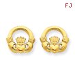 14K Gold Claddagh Post Earings