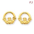 14K Gold Claddagh Post Earings
