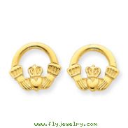 14K Gold Claddagh Post Earings