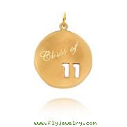 14K Gold Class Of 11 Cut Out Round Charm