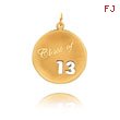 14K Gold Class Of 13 Cut Out Round Charm