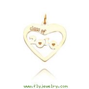 14K Gold Class Of 2010 Heart Cut Out Charm