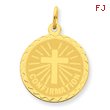 14K Gold Confirmation Disc Charm