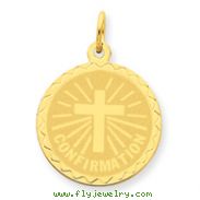 14K Gold Confirmation Disc Charm