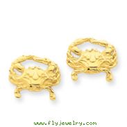 14K Gold Crab Earrings