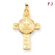 14K Gold Cross With Coast Guard Insignia Pendant