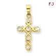 14K Gold Cubic Zirconia Cross Pendant