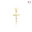 14K Gold CZ Cross Necklace