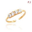 14K Gold CZ Toe Ring