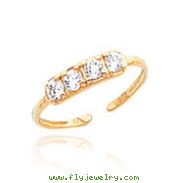 14K Gold CZ Toe Ring