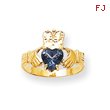 14K Gold December Birthstone Claddagh Ring