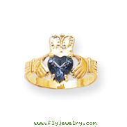 14K Gold December Birthstone Claddagh Ring