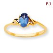 14K Gold December Blue Topaz Birthstone Ring