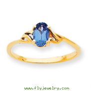 14K Gold December Blue Topaz Birthstone Ring