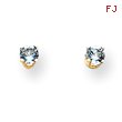 14K Gold December Blue Topaz Post Earrings