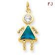 14K Gold December Girl Gemstone Charm