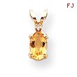 14K Gold Diamond & Citrine Birthstone Pendant