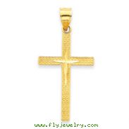 14K Gold Diamond -Cut Latin Cross Pendant
