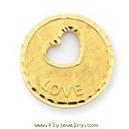 14K Gold Diamond -Cut Love Pendant