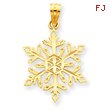 14K Gold Diamond -Cut Snowflake Pendant