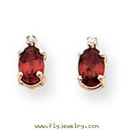 14K Gold Diamond & Garnet Birthstone Pendant