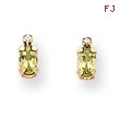 14K Gold Diamond & Peridot Birthstone Earrings