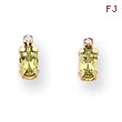 14K Gold Diamond & Peridot Birthstone Earrings