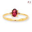 14K Gold Diamond & Pink Tourmaline October Birthstone Ring