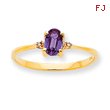 14K Gold Diamond & Rhodolite Garnet June Birthstone Ring