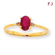 14K Gold Diamond & Ruby July Birthstone Ring