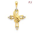 14K Gold Diamond Cross