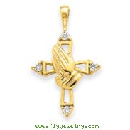 14K Gold Diamond Cross