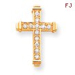 14K Gold Diamond Cross Pendant