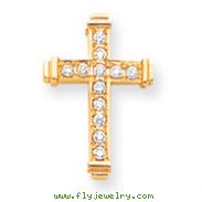 14K Gold Diamond Cross Pendant