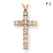 14K Gold Diamond Cross Pendant