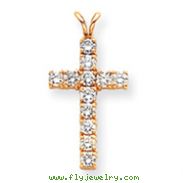 14K Gold Diamond Cross Pendant