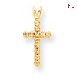 14K Gold Diamond Cross Pendant