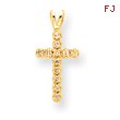 14K Gold Diamond Cross Pendant