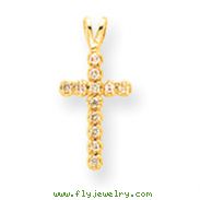 14K Gold Diamond Cross Pendant