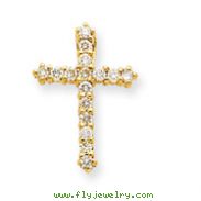 14K Gold Diamond Cross Pendant