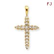 14K Gold Diamond Cross Pendant