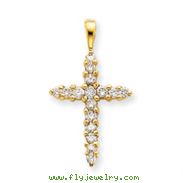 14K Gold Diamond Cross Pendant