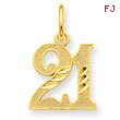 14K Gold Diamond-Cut 21 Pendant