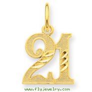14K Gold Diamond-Cut 21 Pendant