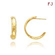 14K Gold Diamond-Cut 3.5mm J-Hoop Earrings