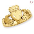 14K Gold Diamond Cut Claddagh Ring