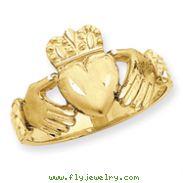 14K Gold Diamond Cut Claddagh Ring