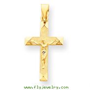 14K Gold Diamond-Cut Crucifix Pendant