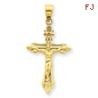 14K Gold Diamond-Cut Crucifix Pendant