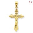 14K Gold Diamond-Cut Crucifix Pendant